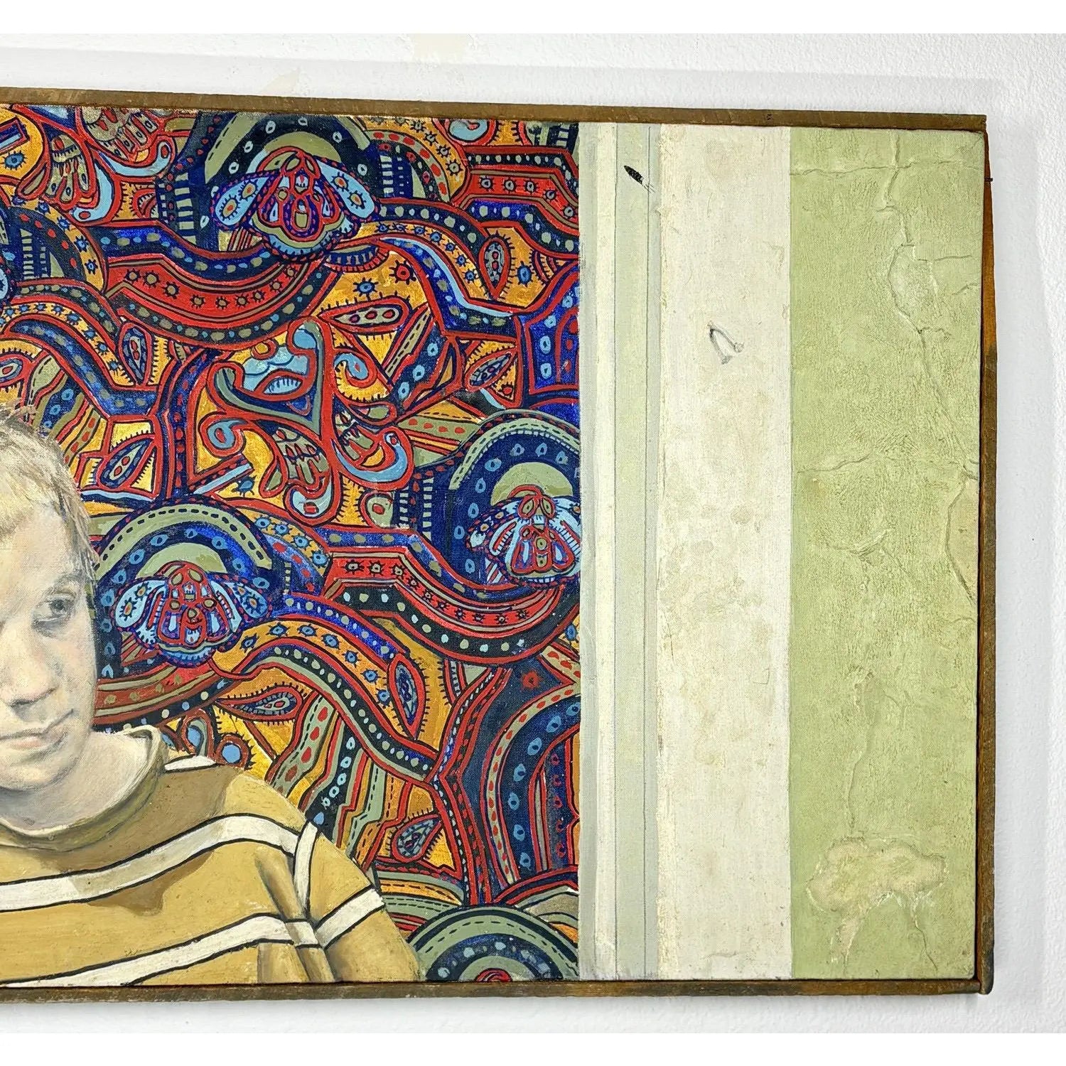 Large Signed Philip Behymer Mid-Century Modern Portrait Museum-Collected Texas Artist 1983