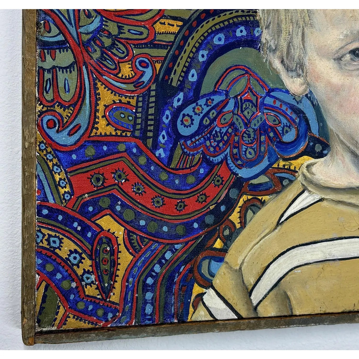 Large Signed Philip Behymer Mid-Century Modern Portrait Museum-Collected Texas Artist 1983