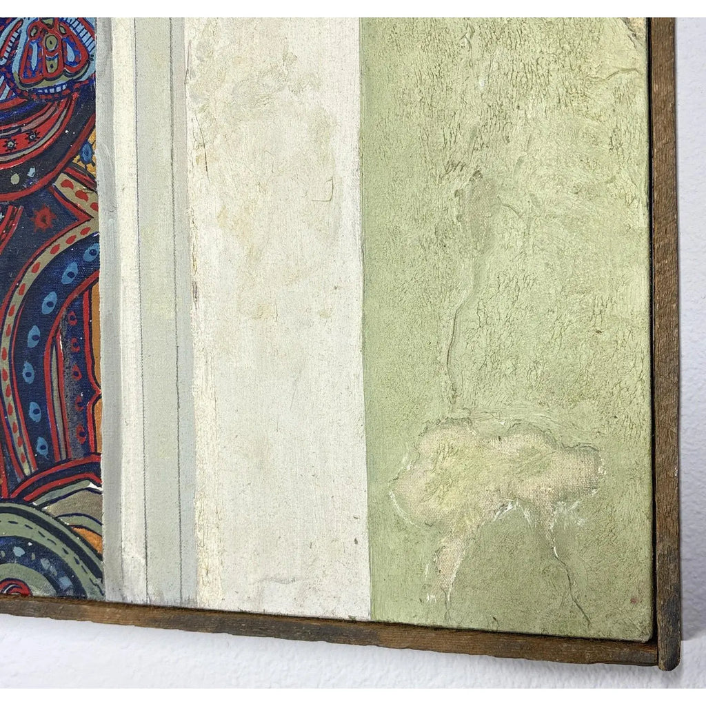 Large Signed Philip Behymer Mid-Century Modern Portrait Museum-Collected Texas Artist 1983