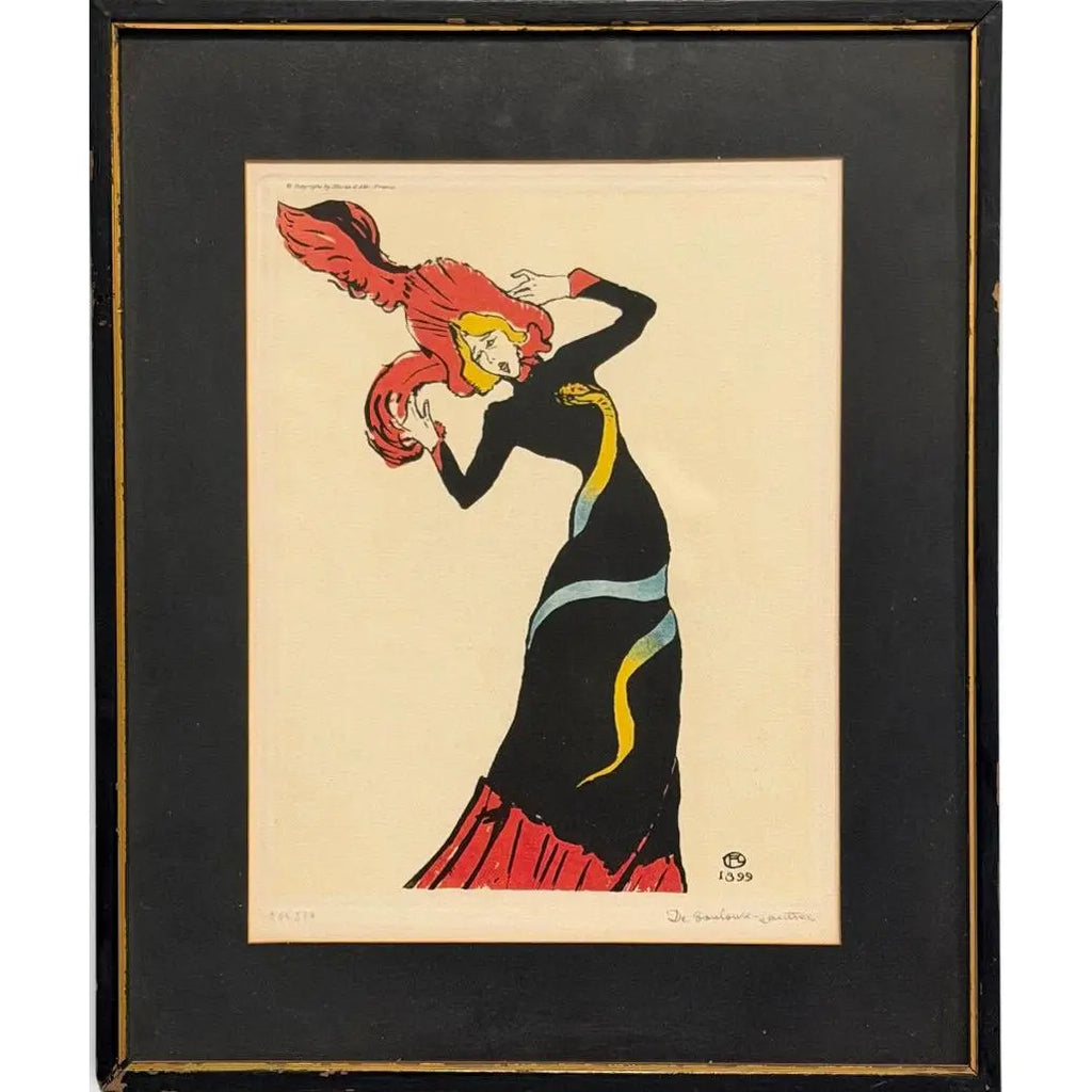 Vintage Henri De Toulouse-Lautrec Jane Avril Musée D'Albi Lithograph Numbered 206 Of 350