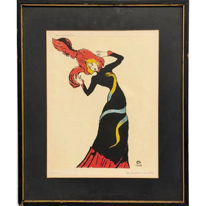 Vintage Henri De Toulouse-Lautrec Jane Avril Musée D'Albi Lithograph Numbered 206 Of 350