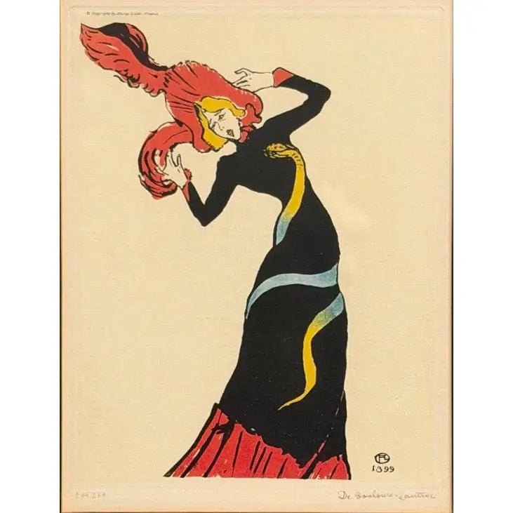 Vintage Henri De Toulouse-Lautrec Jane Avril Musée D'Albi Lithograph Numbered 206 Of 350