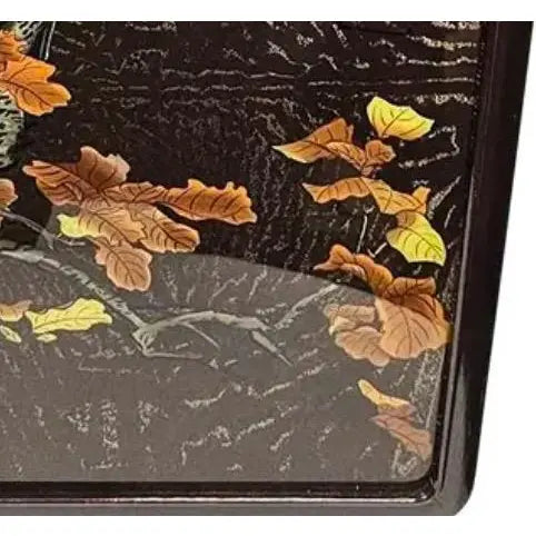 Large Vintage Chinoiserie Black Lacquer & Gold Bird Wall Plaque