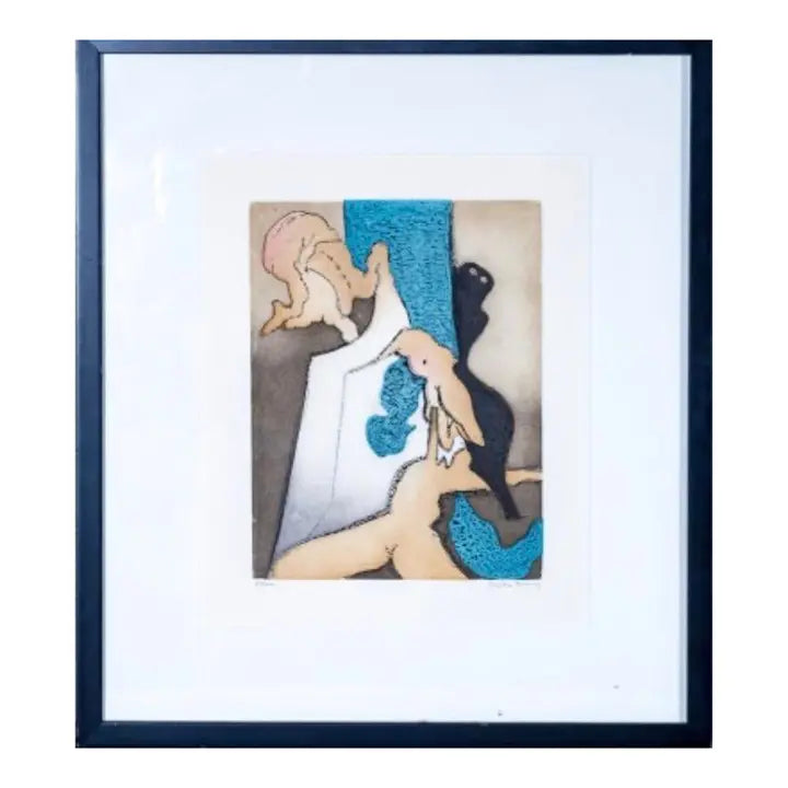 Rare Signed 1973 Dorothea Tanning Surrealist Etching En Chair Et En Or, Limited Edition Abstract Nude Modernist Wall Art