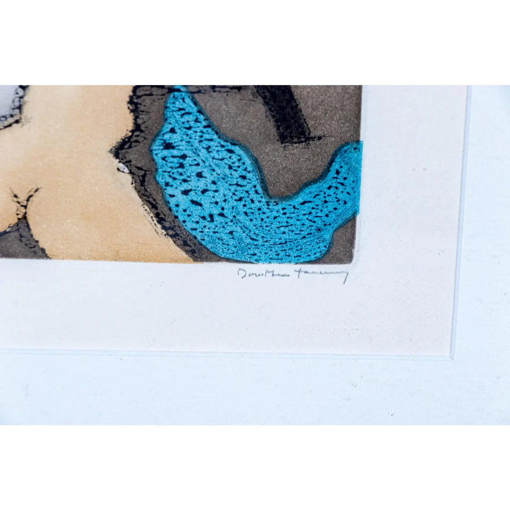 Rare Signed 1973 Dorothea Tanning Surrealist Etching En Chair Et En Or, Limited Edition Abstract Nude Modernist Wall Art