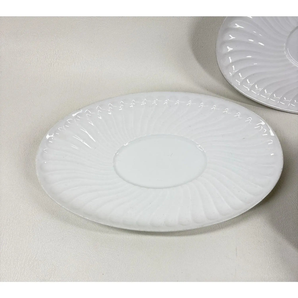 Vintage Vista Alegre Portugal "Sagres" White Swirl Gravy Boat & Saucer Set - 8 Pieces