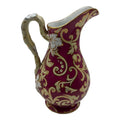 Antique 19th Century European Porcelain Pitcher - Cranberry Red & Gilt