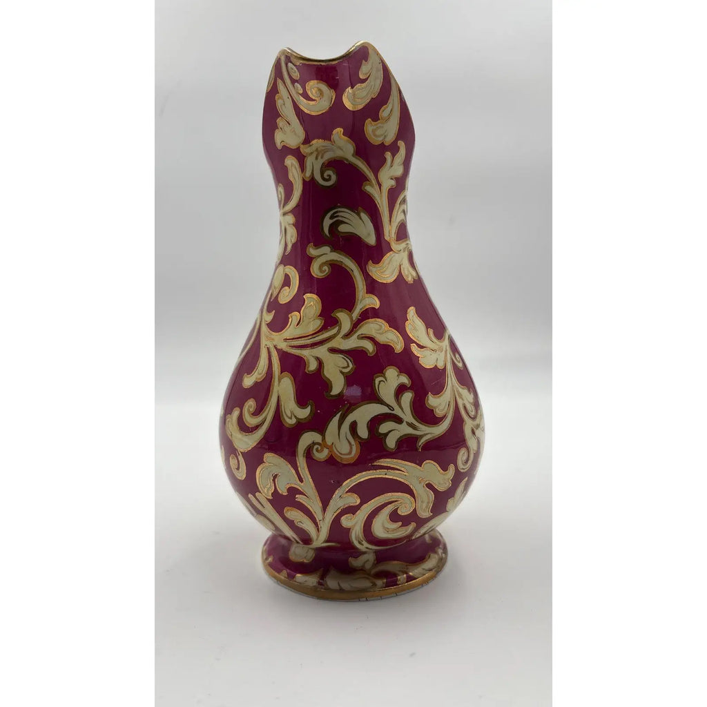 Antique 19th Century European Porcelain Pitcher - Cranberry Red & Gilt