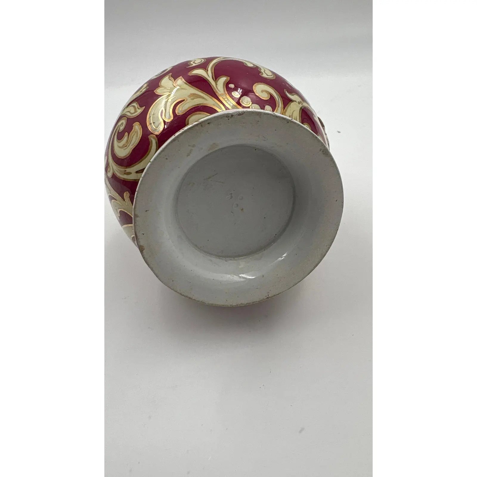 Antique 19th Century European Porcelain Pitcher - Cranberry Red & Gilt