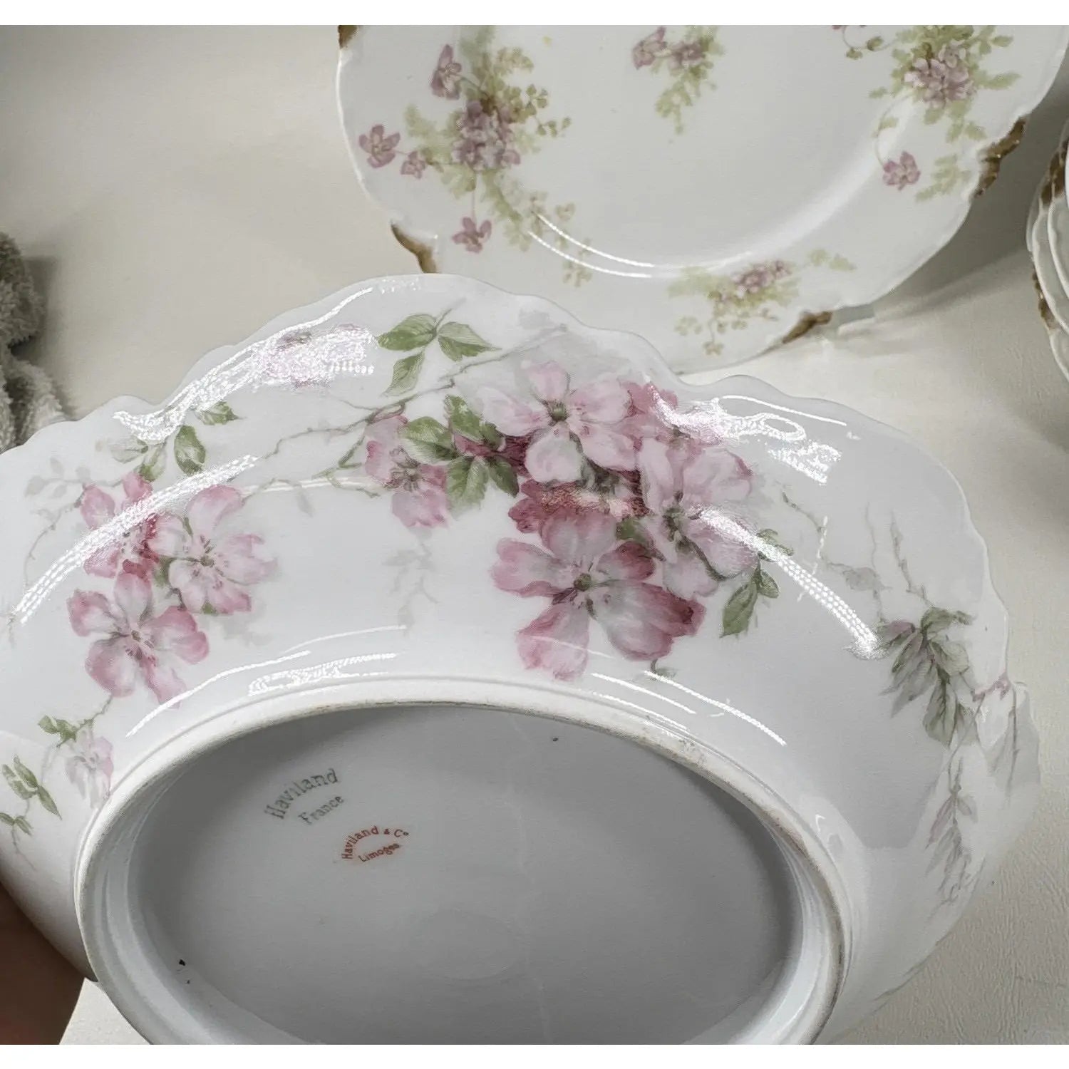 12-Piece Antique Haviland & Elite Works Limoges Mixed Floral Collection