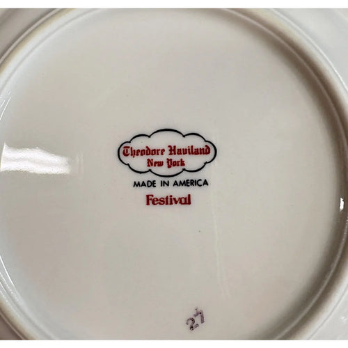 26-Piece 1940’s Theodore Haviland New York "Festival" Porcelain Dinnerware Set