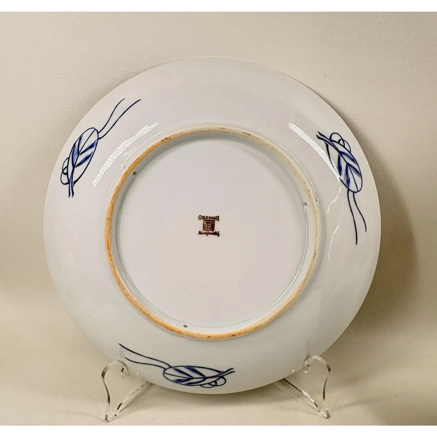 Pair of Vintage Japanese "Gold Imari" Hand-Painted Rickshaw Chargers, 11"
