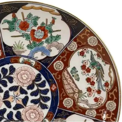 Pair of Vintage Japanese "Gold Imari" Hand-Painted Rickshaw Chargers, 11"