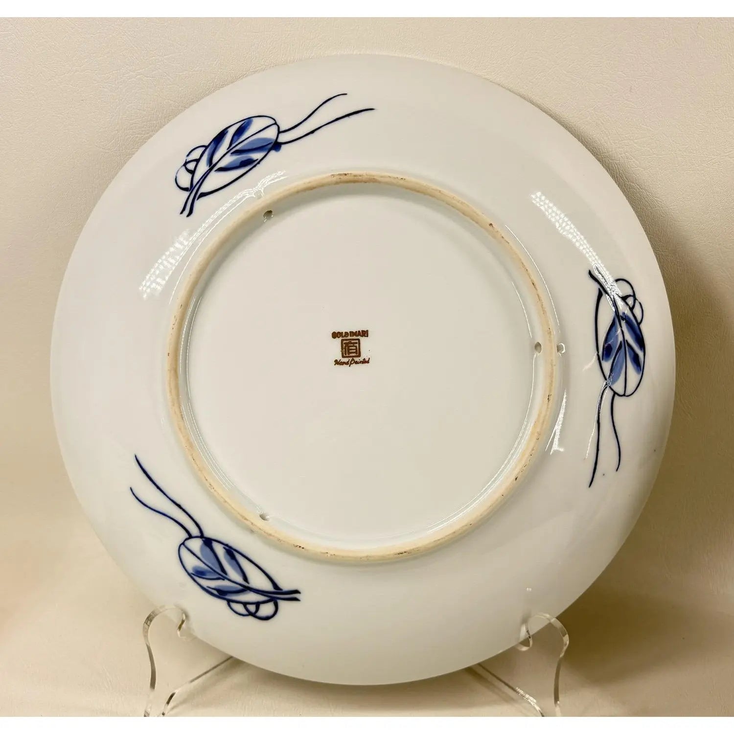 Pair of Vintage Japanese "Gold Imari" Hand-Painted Rickshaw Chargers, 11"