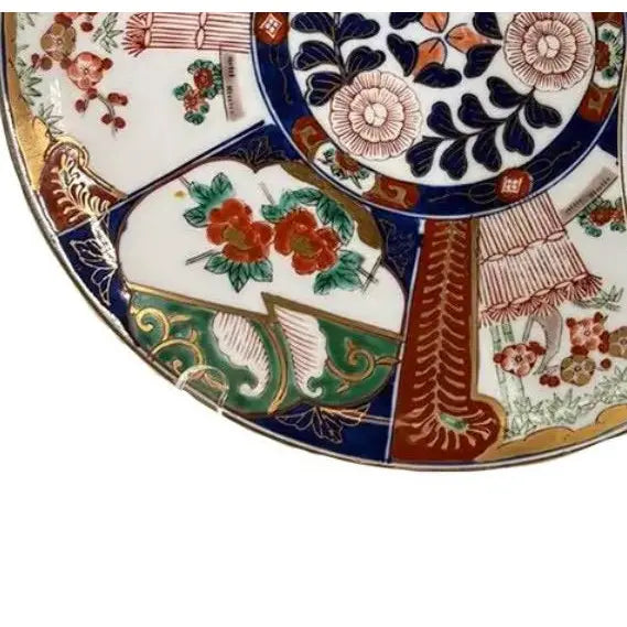 Pair of Vintage Japanese "Gold Imari" Hand-Painted Rickshaw Chargers, 11"