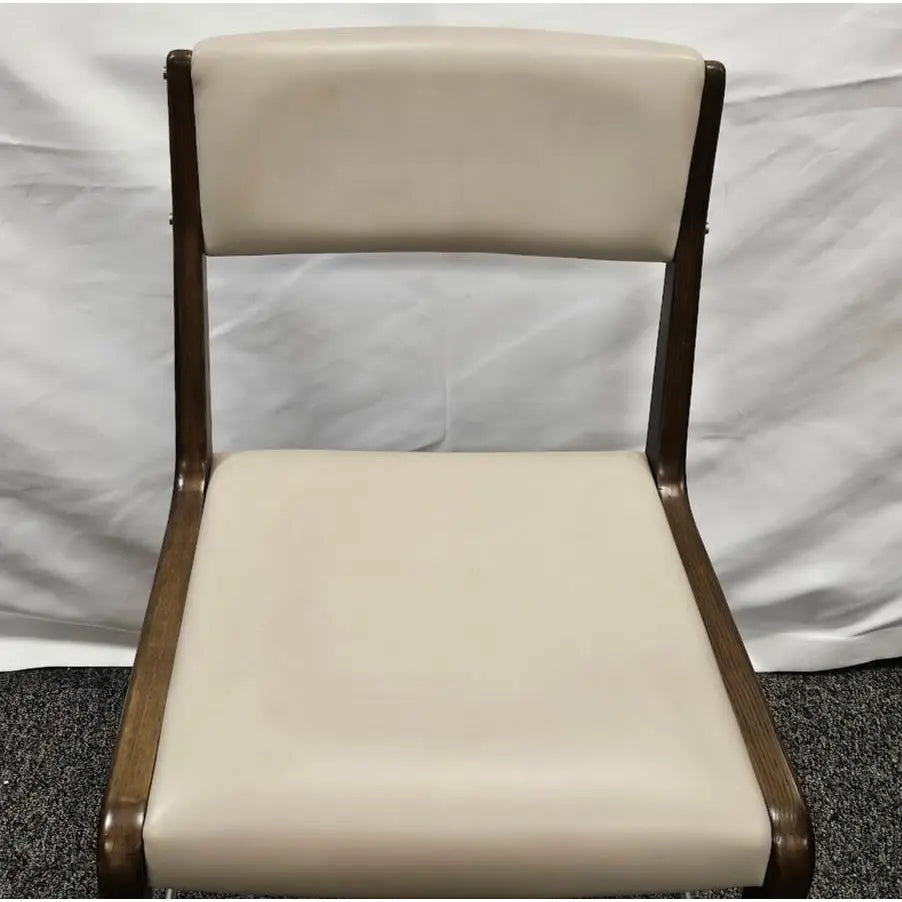 Interlude Home Tate Mid-Century Modern Sculptural Walnut and Cream Latte Dining Chair