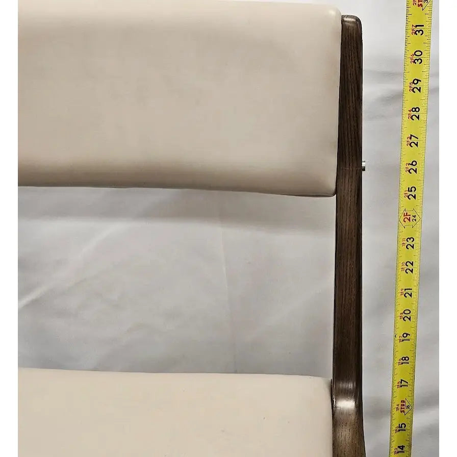 Interlude Home Tate Mid-Century Modern Sculptural Walnut and Cream Latte Dining Chair
