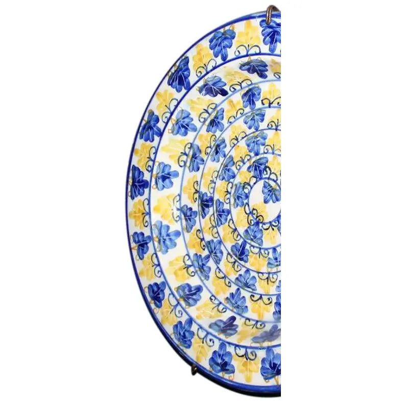 Vintage Hand-Painted Portuguese Ceramic Decorative Wall Plate