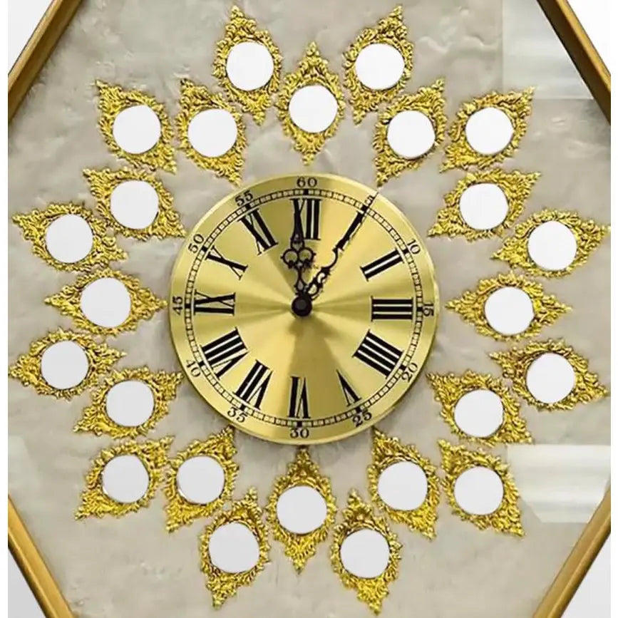 Large 32" Vintage Empire Art Products Hollywood Regency Mirrored Wall Clock