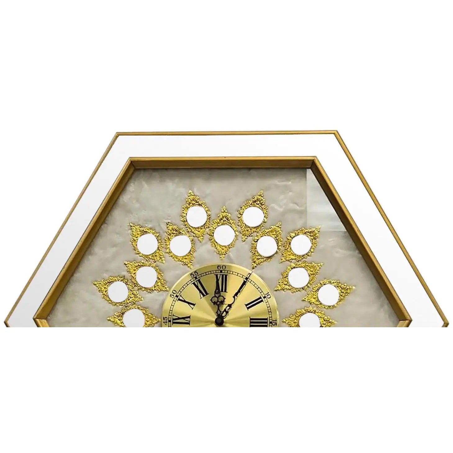 Large 32" Vintage Empire Art Products Hollywood Regency Mirrored Wall Clock