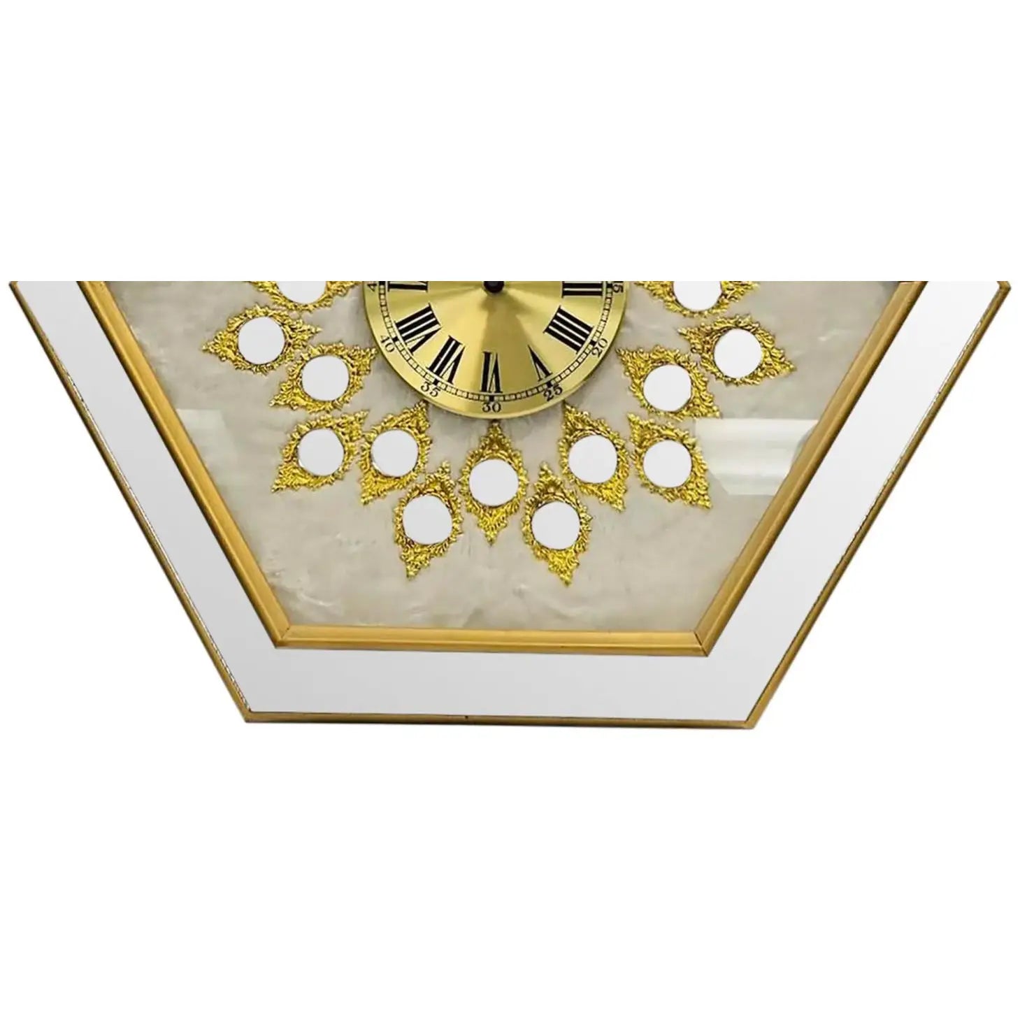 Large 32" Vintage Empire Art Products Hollywood Regency Mirrored Wall Clock