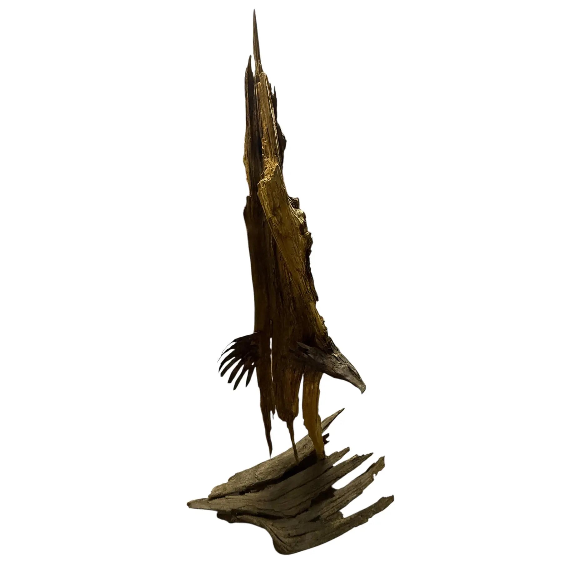 Monumental Lubomir Tomaszewski Signed Wood And Copper Bird Sculpture Seven Feet Tall