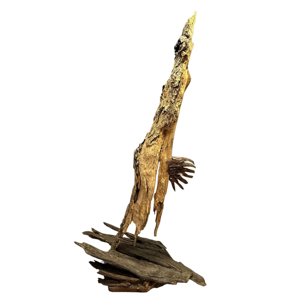 Monumental Lubomir Tomaszewski Signed Wood And Copper Bird Sculpture Seven Feet Tall