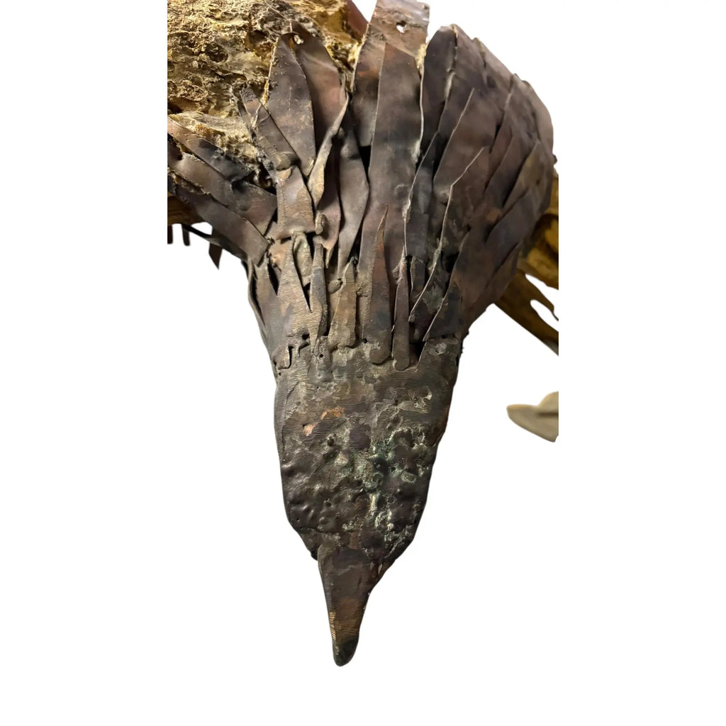 Monumental Lubomir Tomaszewski Signed Wood And Copper Bird Sculpture Seven Feet Tall