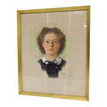 Mid Century Modern Watercolor Portrait By Vita Petrosky Solomon, Signed Original