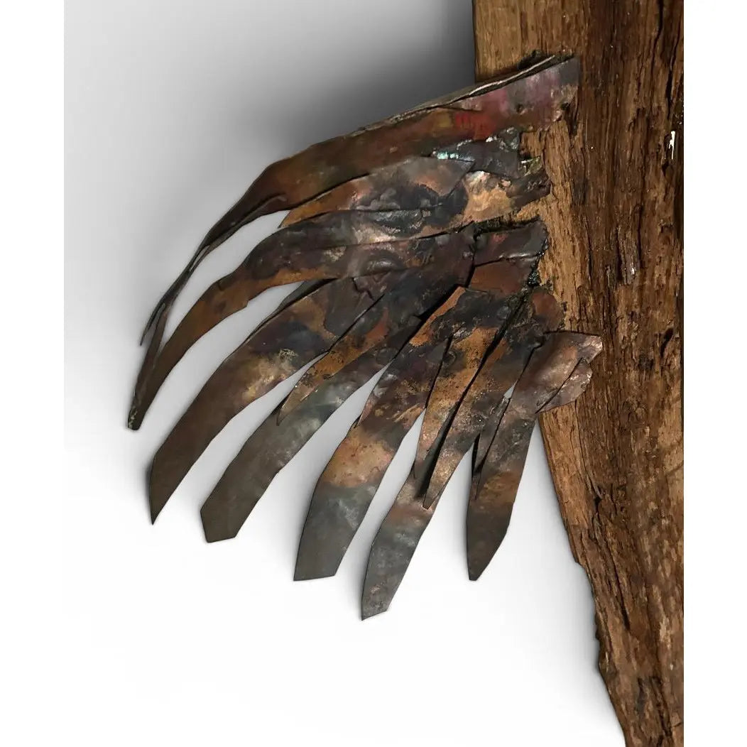 Monumental Lubomir Tomaszewski Signed Wood And Copper Bird Sculpture Seven Feet Tall