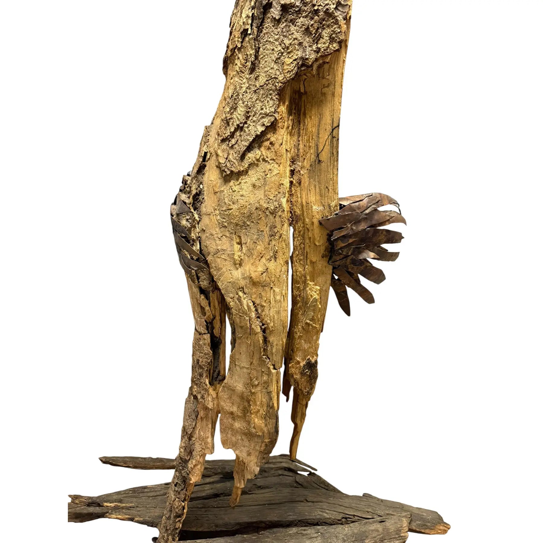 Monumental Lubomir Tomaszewski Signed Wood And Copper Bird Sculpture Seven Feet Tall