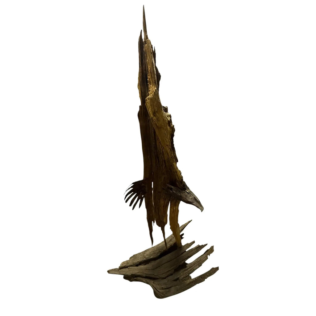 Monumental Lubomir Tomaszewski Signed Wood And Copper Bird Sculpture Seven Feet Tall