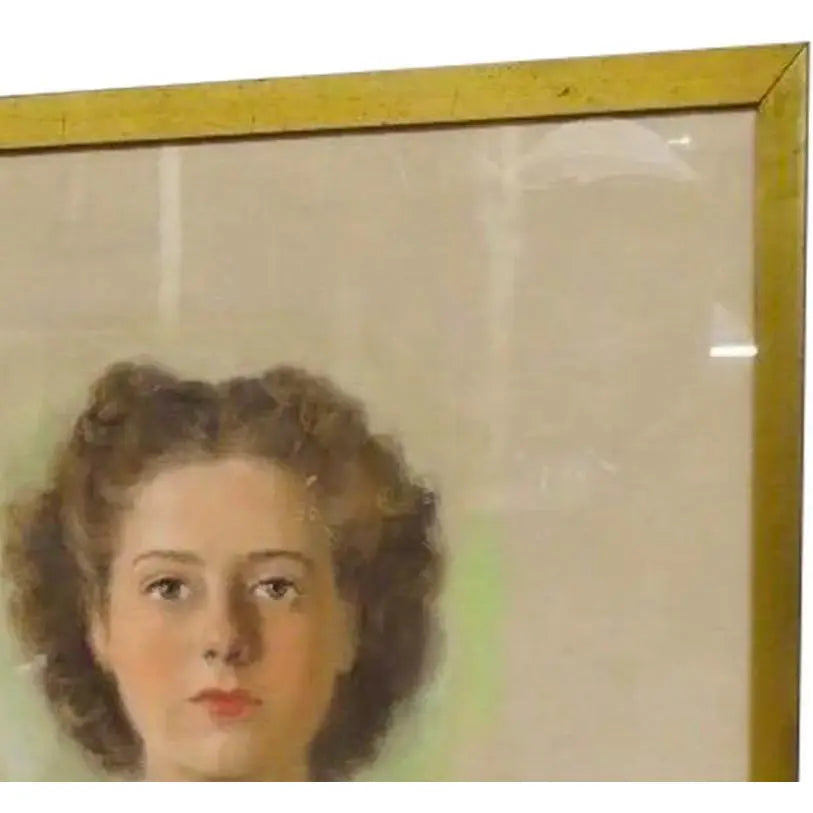 Mid Century Modern Watercolor Portrait By Vita Petrosky Solomon, Signed Original