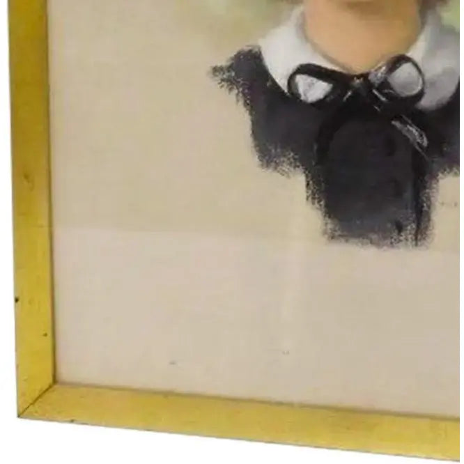 Mid Century Modern Watercolor Portrait By Vita Petrosky Solomon, Signed Original