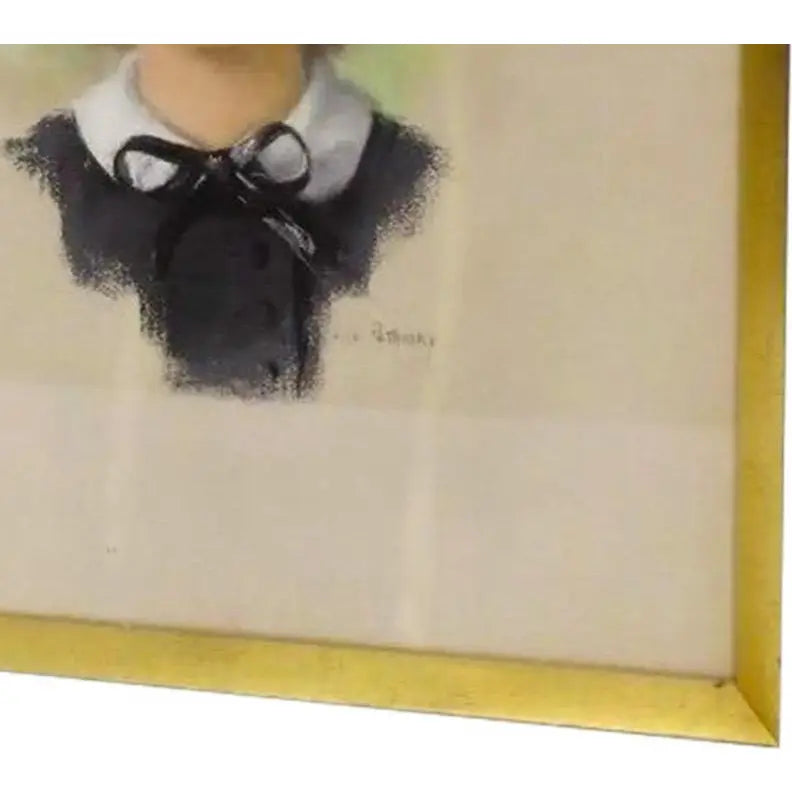Mid Century Modern Watercolor Portrait By Vita Petrosky Solomon, Signed Original