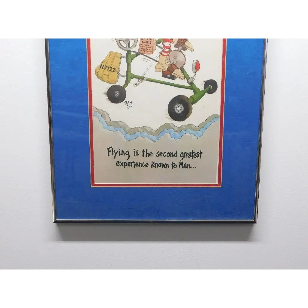 Vintage 1978 Peter Mulcahy Hand-Signed Aviation Satire
