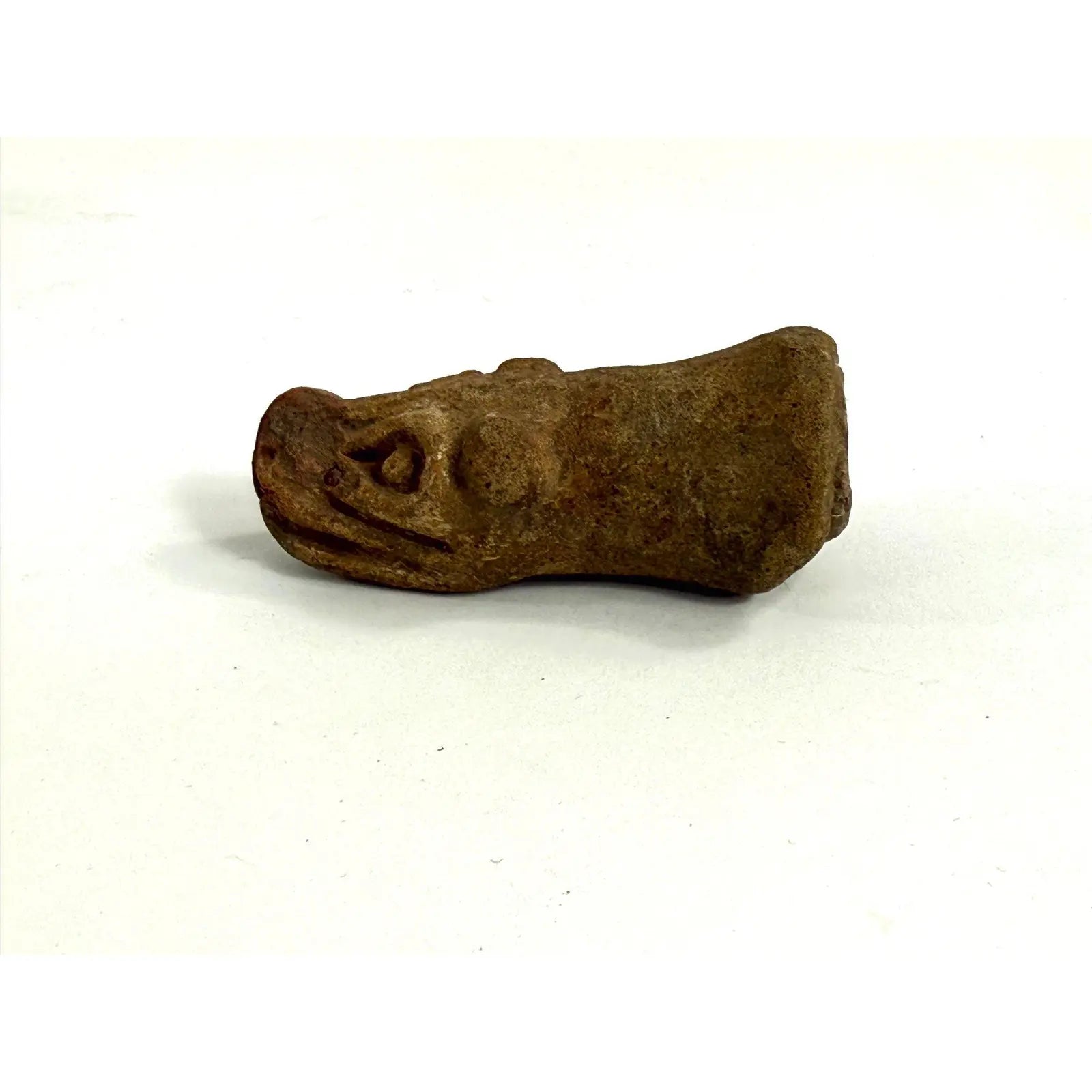 Antique Pre-Columbian Style Terracotta Dog Head Fragment