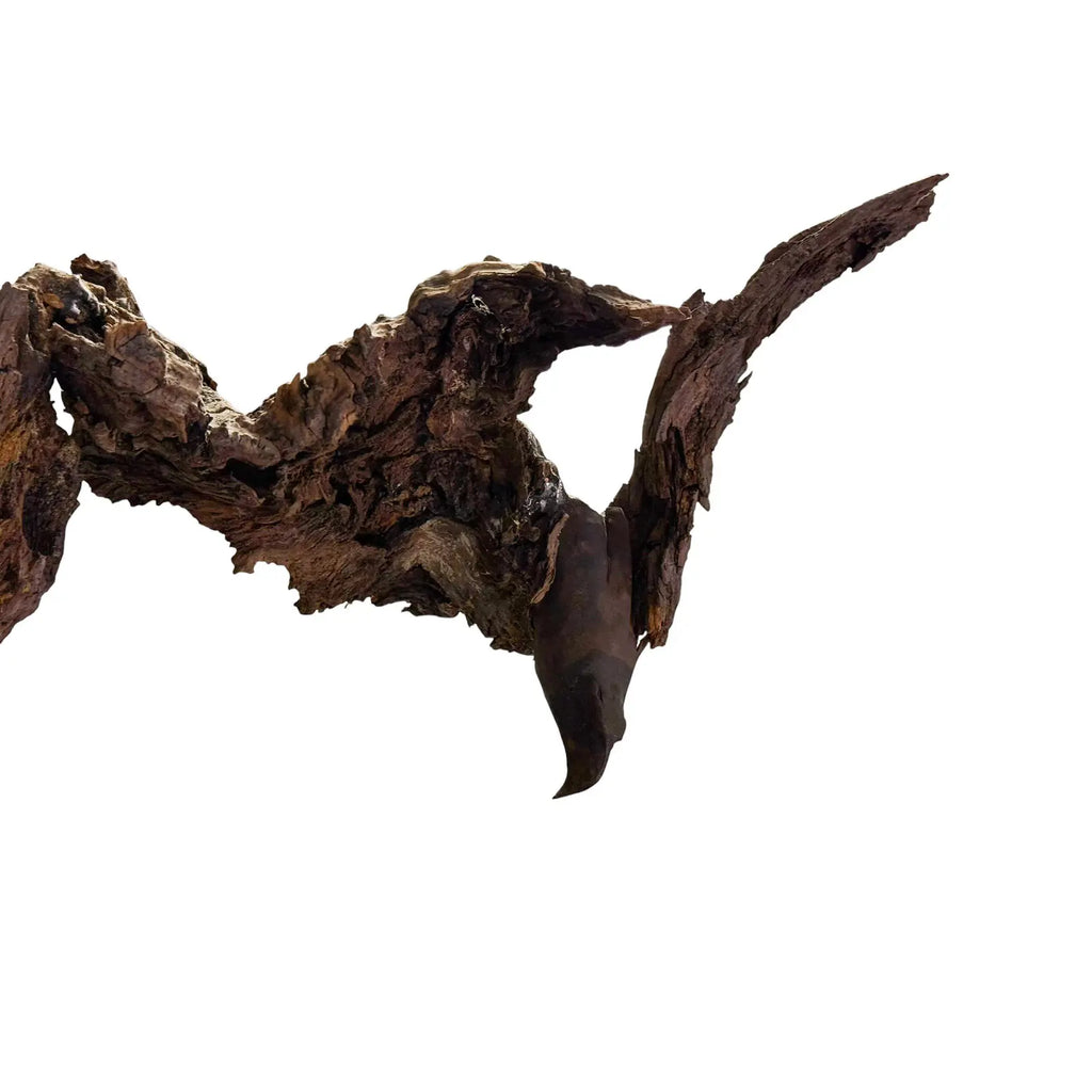 Signed Lubomir Tomaszewski Monumental Wood And Copper Bird Sculpture, 45 Inches