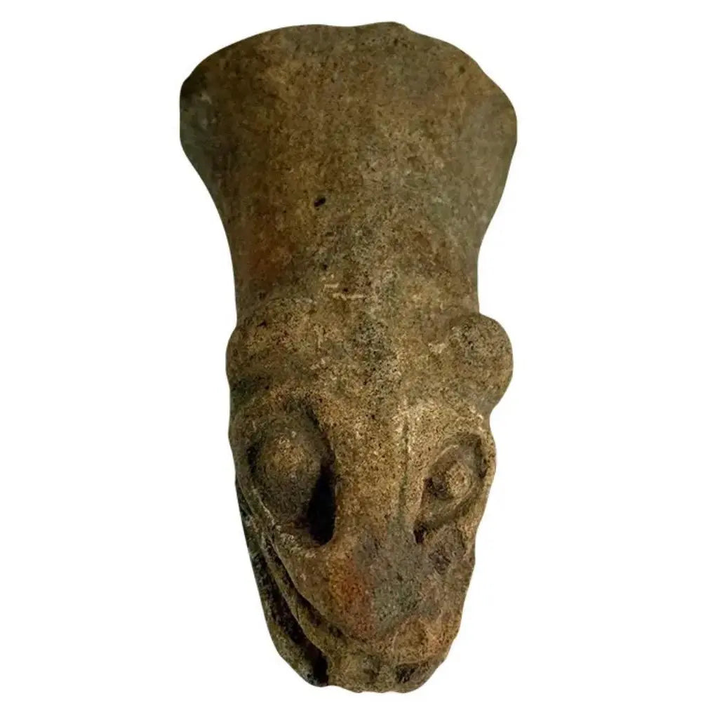 Antique Pre-Columbian Style Terracotta Dog Head Fragment