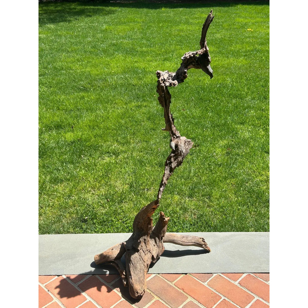 Signed Lubomir Tomaszewski Monumental Wood And Copper Bird Sculpture, 45 Inches
