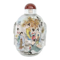 Large Vintage Chinese Inside-Painted Glass Snuff Bottle – "Twelve Golden Hairpins" by Wu Guochen