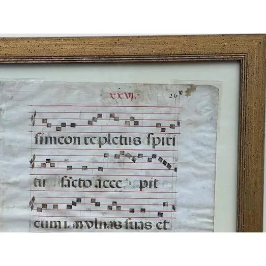 Pair Of Monumental 16th Century Illuminated Manuscript Choir Book Pages On Vellum