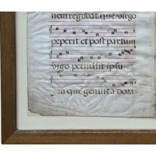 Pair Of Monumental 16th Century Illuminated Manuscript Choir Book Pages On Vellum