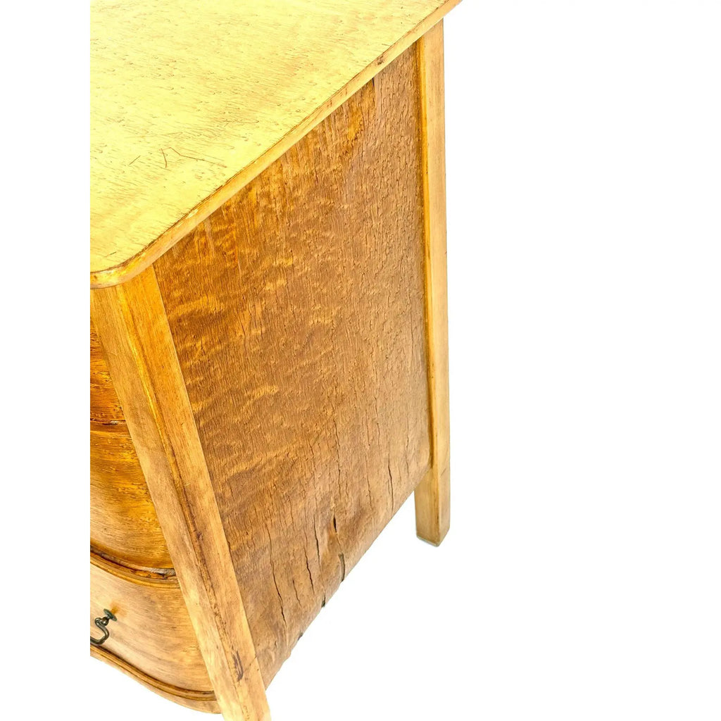 Antique Late Victorian Birdseye Maple Serpentine Chest of Drawers