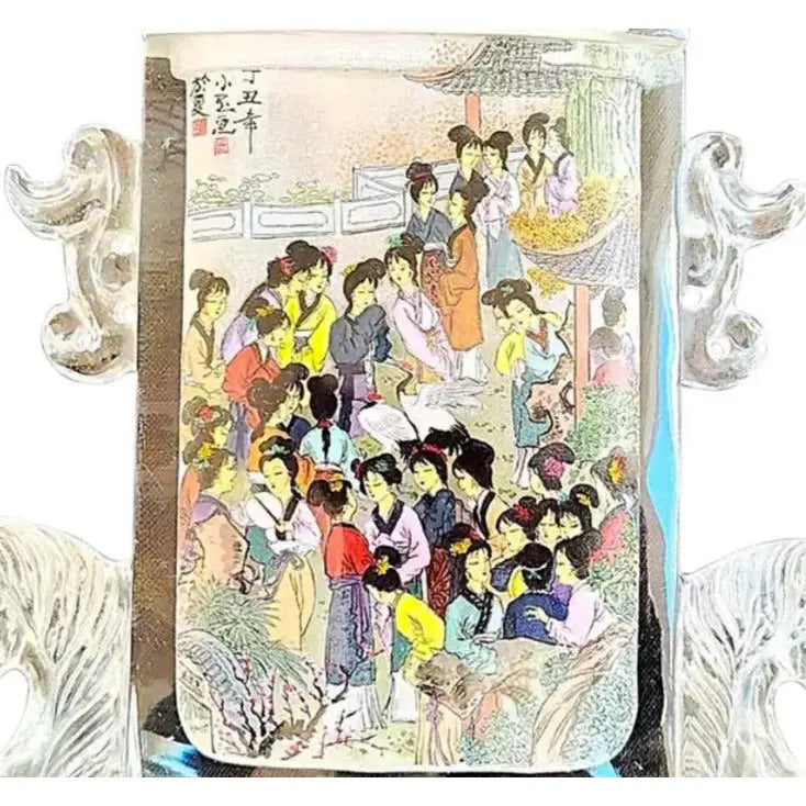 Monumental 10.5" Signed Xiao Yu Chinese Inside-Painted Glass Snuff Bottle - 1997