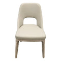 Interlude Home "Canton" Modern Leather & Mahogany Dining Chair