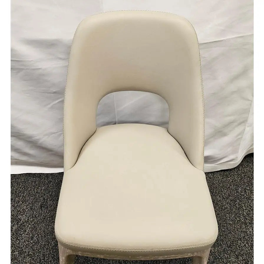Interlude Home "Canton" Modern Leather & Mahogany Dining Chair