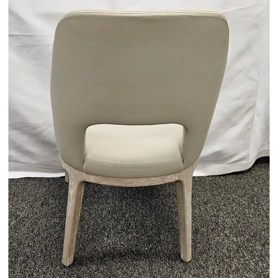 Interlude Home "Canton" Modern Leather & Mahogany Dining Chair