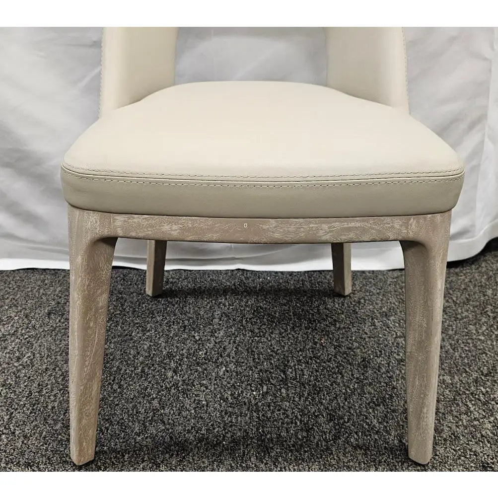 Interlude Home "Canton" Modern Leather & Mahogany Dining Chair