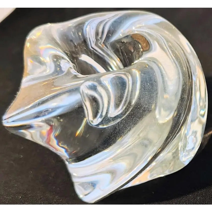 1970s Saint-Louis France "Veronique" Crystal Twist Candlesticks - Pair